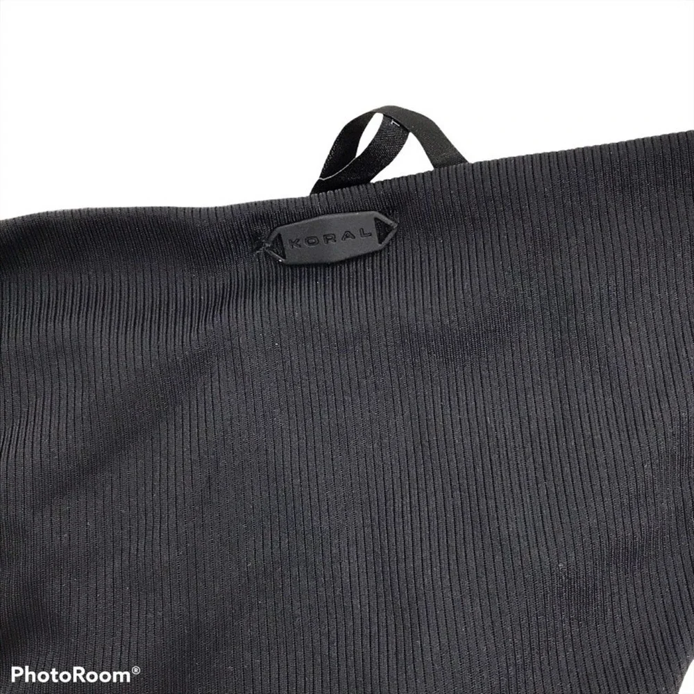 Koral solid black ribbed bikini bottoms cheeky - Picture 5 of 6